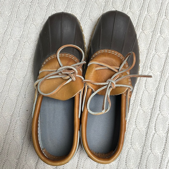 L.L. Bean Women’s Hunting Shoe Bean Boots Brown w/leather detail Sz 9 W ankle - Picture 4 of 11